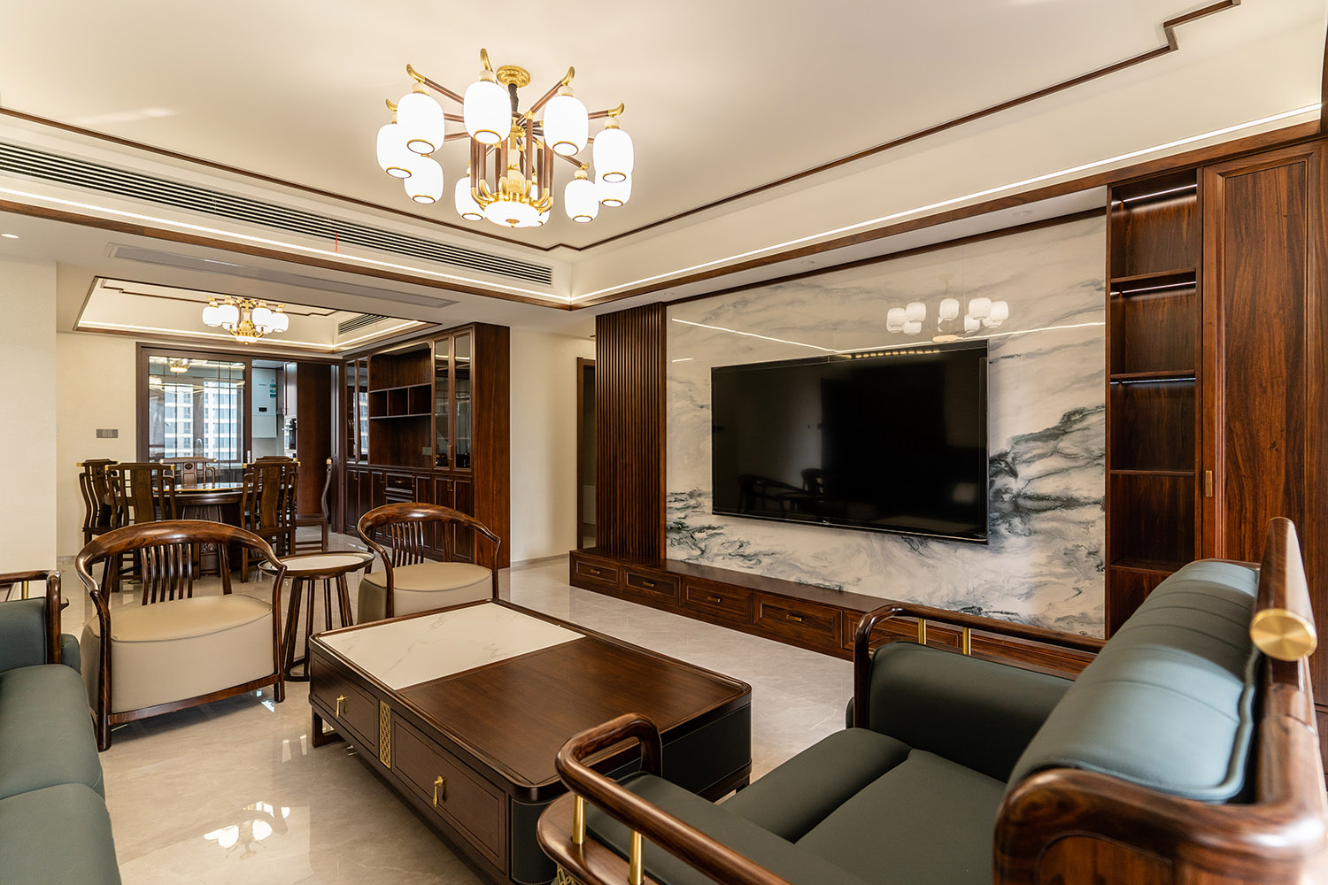 株洲家博整金水灣220㎡ 新中式風(fēng)格裝修賞析